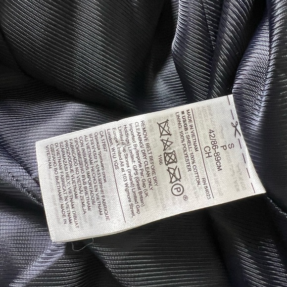 Banana Republic Classic Water Resistant Trench Coat Navy Blue Size Small - Picture 8 of 10